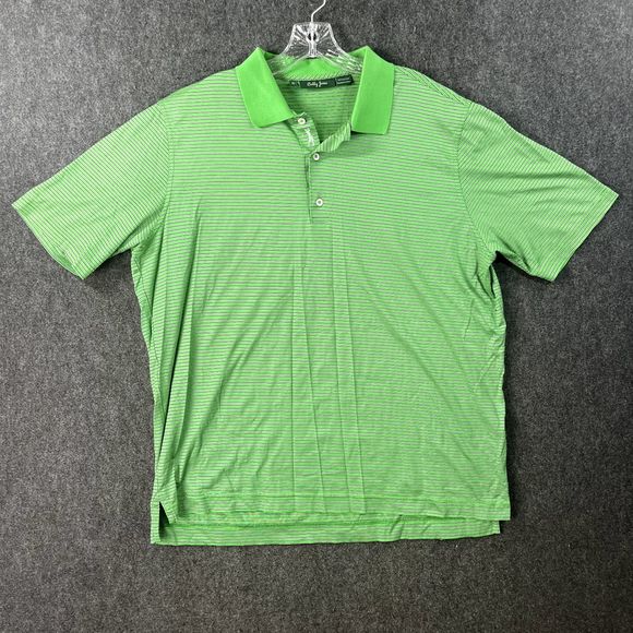 Bobby Jones Polo Men's Extra Large Green Striped Golf Summer - Picture 1 of 7